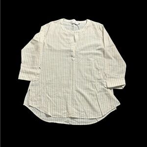 Vineyard Vines Tan White Striped V-Neck 3/4
Sleeve Casual Breezy Blouse size M